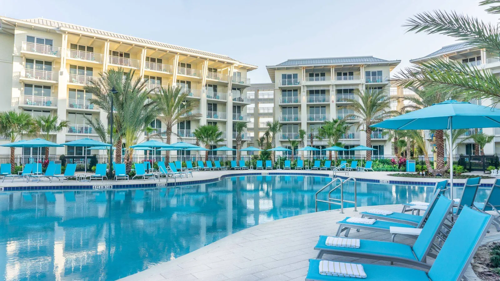 Poolside setting at a Florida resort community