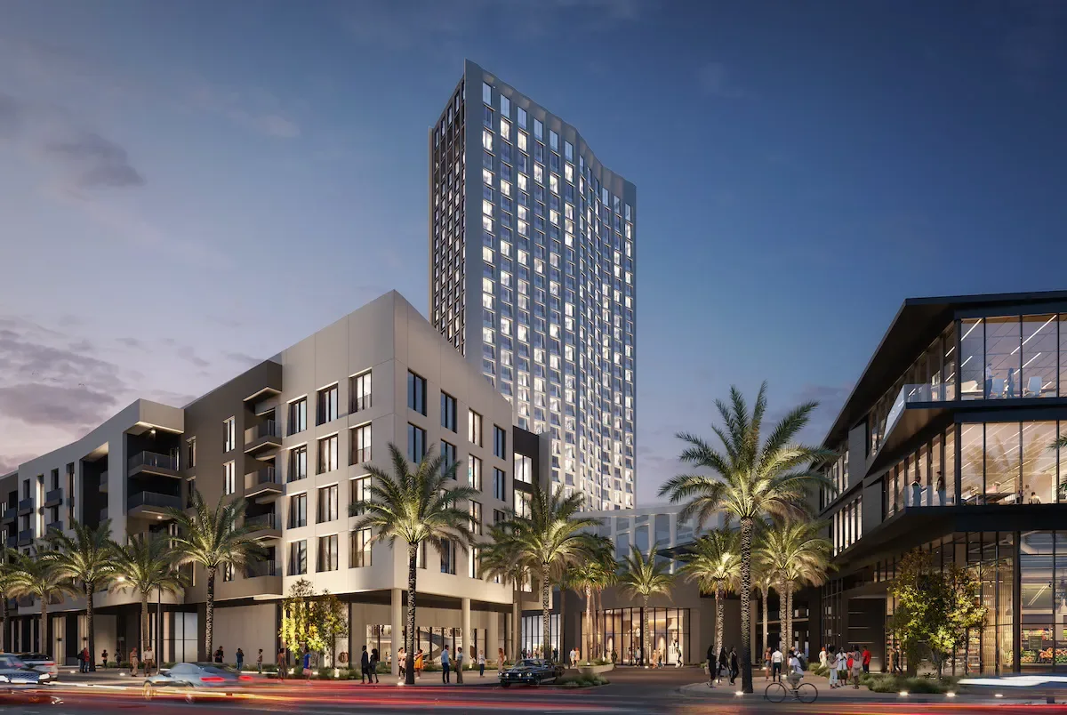 Cello Tower of Origin at Symphony Park — image from original project materials